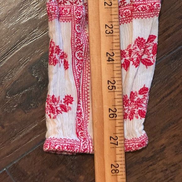 Lucky Brand Top Womens Small Red Floral V-neck Long Sleeve Boho Peasant - Picture 13 of 13
